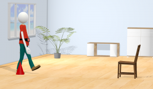 ベルトを腰に装着して測定